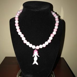 Pink & White pearl mermaid necklace